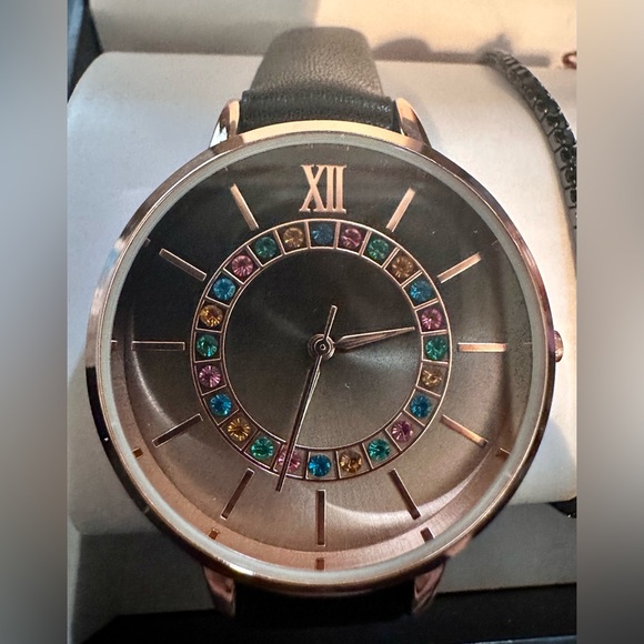 NWT I.n.c. International Concepts Women's Black Strap Watch 39mm Gift Set, Black - Picture 5 of 7